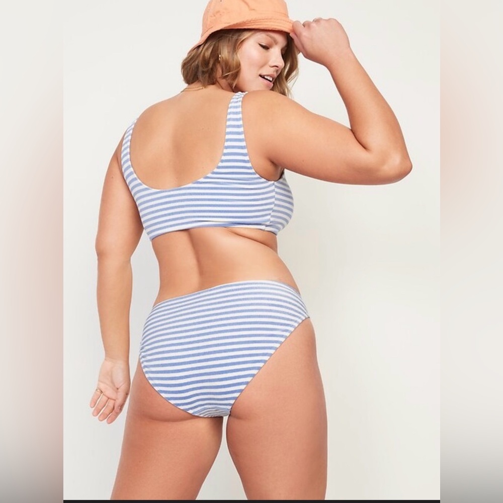 Old Navy Terry Striped Scoop Bikini Set 4x NWT